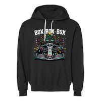 Formula Racing Car Box Box Box Radio Call Fun Christmas Tree Garment-Dyed Fleece Hoodie