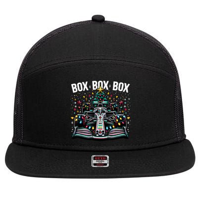 Formula Racing Car Box Box Box Radio Call Fun Christmas Tree 7 Panel Mesh Trucker Snapback Hat