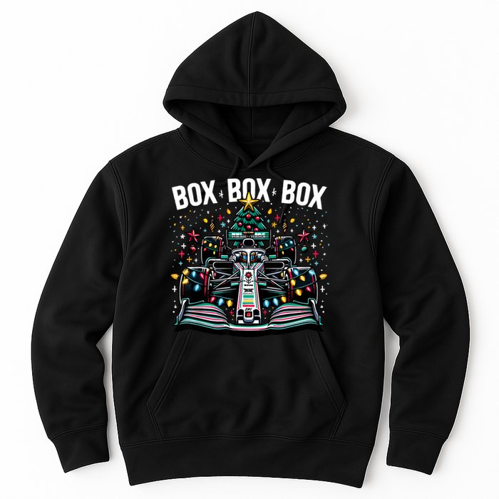 Formula Racing Car Box Box Box Radio Call Fun Christmas Tree Hoodie