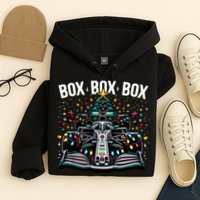Formula Racing Car Box Box Box Radio Call Fun Christmas Tree Hoodie