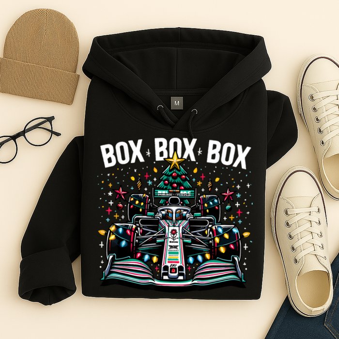 Formula Racing Car Box Box Box Radio Call Fun Christmas Tree Hoodie