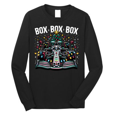 Formula Racing Car Box Box Box Radio Call Fun Christmas Tree Long Sleeve Shirt