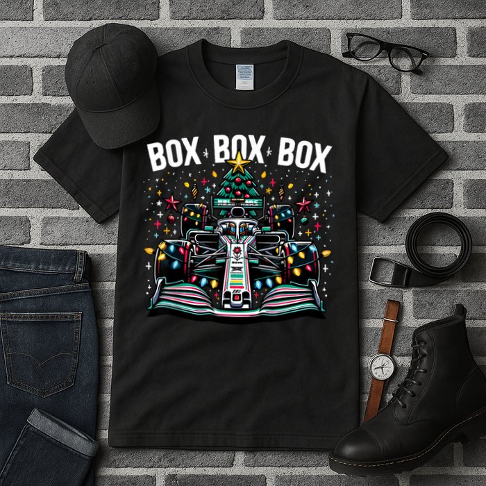 Formula Racing Car Box Box Box Radio Call Fun Christmas Tree Tall T-Shirt