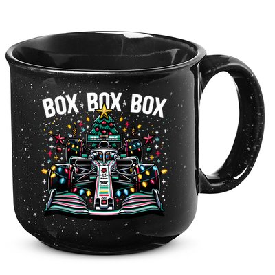 Formula Racing Car Box Box Box Radio Call Fun Christmas Tree 15oz Campfire Ceramic Mug
