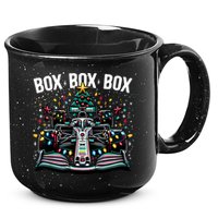 Formula Racing Car Box Box Box Radio Call Fun Christmas Tree 15oz Campfire Ceramic Mug