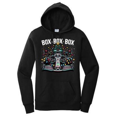 Formula Racing Car Box Box Box Radio Call Fun Christmas Tree Women's Pullover Hoodie