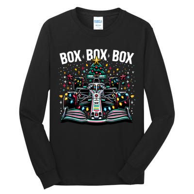 Formula Racing Car Box Box Box Radio Call Fun Christmas Tree Tall Long Sleeve T-Shirt
