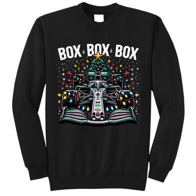 Formula Racing Car Box Box Box Radio Call Fun Christmas Tree Tall Sweatshirt