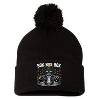 Formula Racing Car Box Box Box Radio Call Fun Christmas Tree Pom Pom 12in Knit Beanie