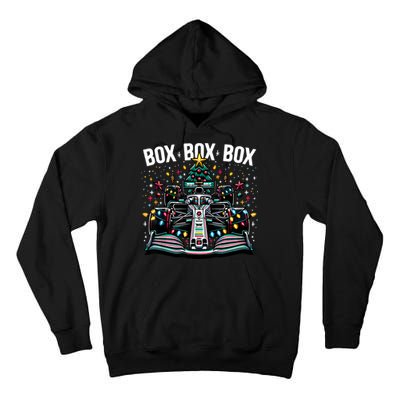 Formula Racing Car Box Box Box Radio Call Fun Christmas Tree Tall Hoodie