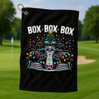 Formula Racing Car Box Box Box Radio Call Fun Christmas Tree Golf Towel