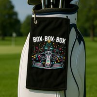 Formula Racing Car Box Box Box Radio Call Fun Christmas Tree Golf Towel