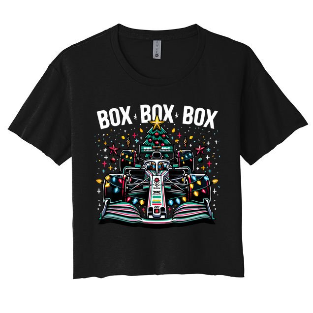 Formula Racing Car Box Box Box Radio Call Fun Christmas Tree Crop Top