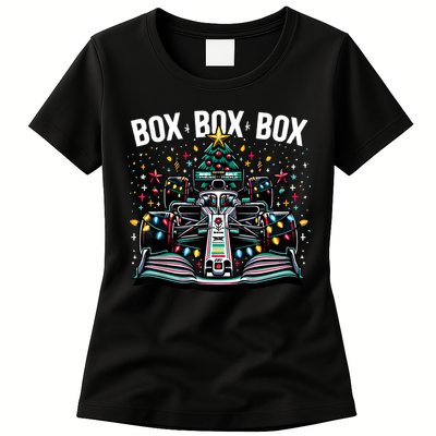 Formula Racing Car Box Box Box Radio Call Fun Christmas Tree Womens T-Shirt