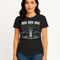Formula Racing Car Box Box Box Radio Call Fun Christmas Tree Womens T-Shirt
