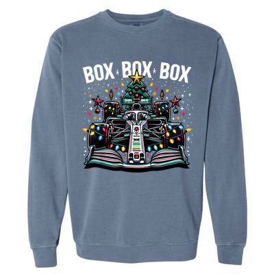Formula Racing Car Box Box Box Radio Call Fun Christmas Tree Garment-Dyed Sweatshirt