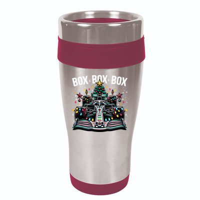 Formula Racing Car Box Box Box Radio Call Fun Christmas Tree 16oz Travel Tumbler
