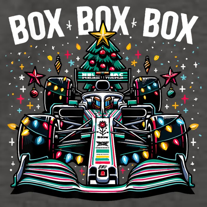 Formula Racing Car Box Box Box Radio Call Fun Christmas Tree Vector Backpack