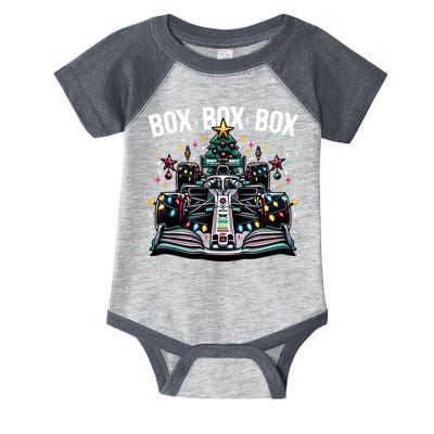 Formula Racing Car Box Box Box Radio Call Fun Christmas Tree Infant Baby Jersey Bodysuit