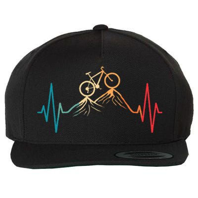 Funny Retro Cycling Heartbeat Bicycle Mountain Bike Biking Wool Snapback Cap