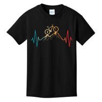 Funny Retro Cycling Heartbeat Bicycle Mountain Bike Biking Kids T-Shirt