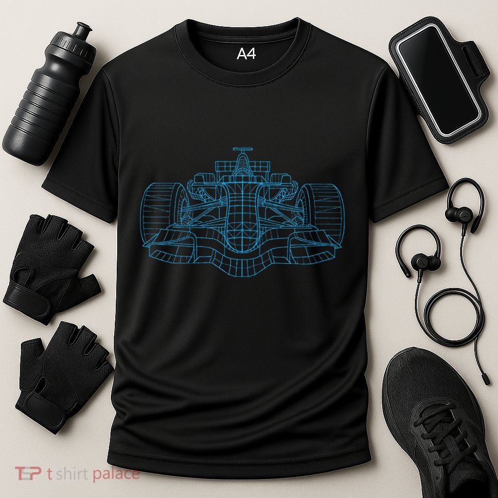 Formula Racing Car Drawing Racing Fan Mechanic Engineer Performance Shirt