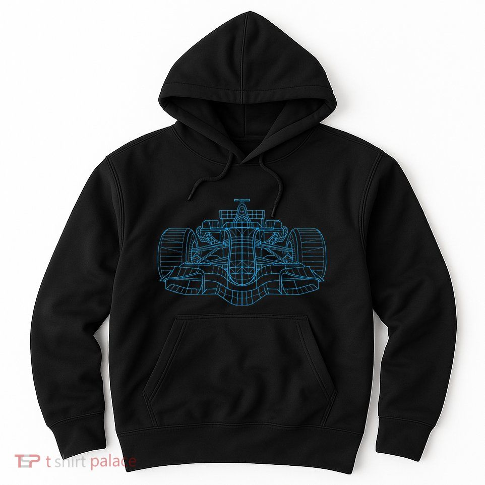 Formula Racing Car Drawing Racing Fan Mechanic Engineer Hoodie