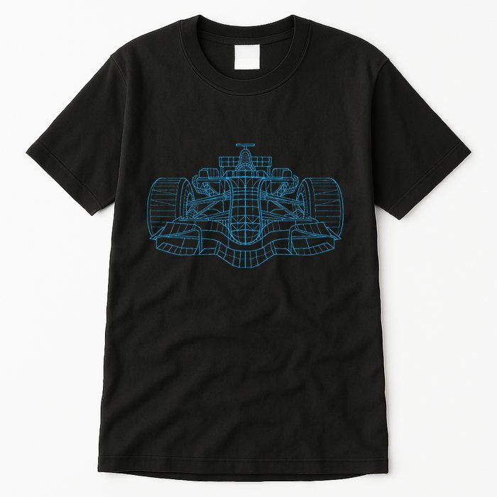 Formula Racing Car Drawing Racing Fan Mechanic Engineer Tall T-Shirt