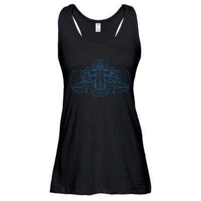 Formula Racing Car Drawing Racing Fan Mechanic Engineer Ladies Essential Flowy Tank