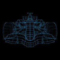 Formula Racing Car Drawing Racing Fan Mechanic Engineer Flat Bill Trucker Hat