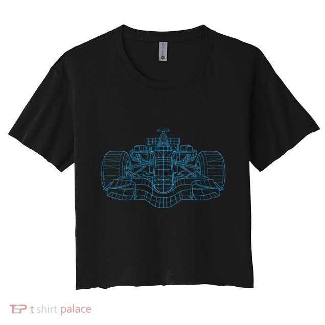 Formula Racing Car Drawing Racing Fan Mechanic Engineer Crop Top