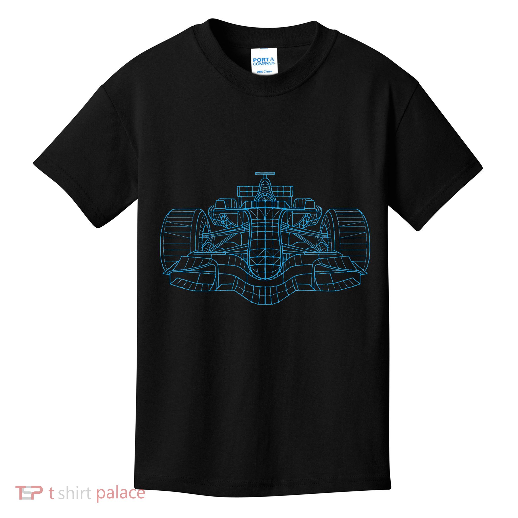 Formula Racing Car Drawing Racing Fan Mechanic Engineer Kids T-Shirt