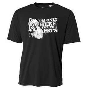 Funny Retro Christmas Santa IM Only Here For The HoS Cooling Performance Crew T-Shirt