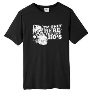 Funny Retro Christmas Santa IM Only Here For The HoS Tall Fusion ChromaSoft Performance T-Shirt