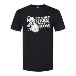 Funny Retro Christmas Santa IM Only Here For The HoS Softstyle CVC T-Shirt