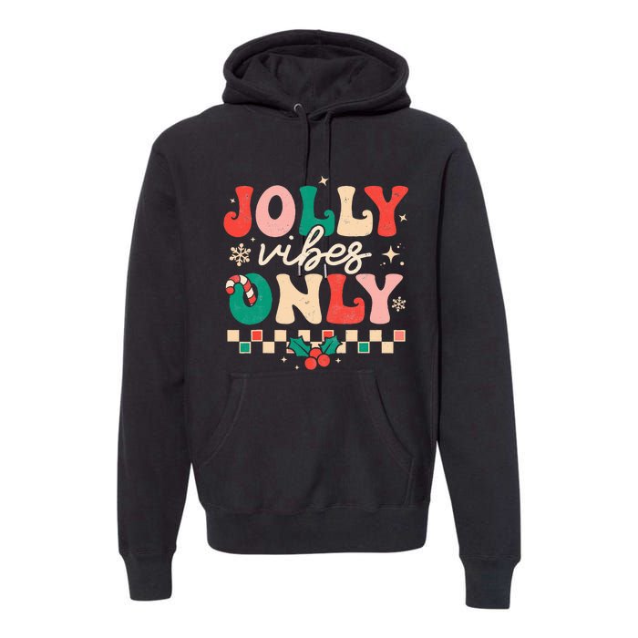 Festive Retro Christmas Joyful Holiday Vibes Premium Hoodie