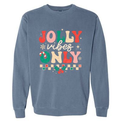 Festive Retro Christmas Joyful Holiday Vibes Garment-Dyed Sweatshirt