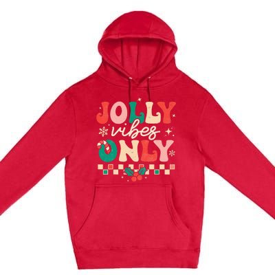 Festive Retro Christmas Joyful Holiday Vibes Premium Pullover Hoodie