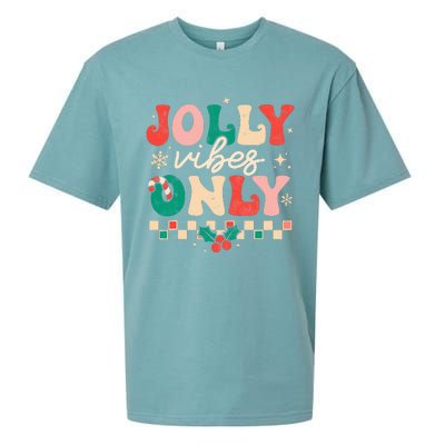 Festive Retro Christmas Joyful Holiday Vibes Sueded Cloud Jersey T-Shirt