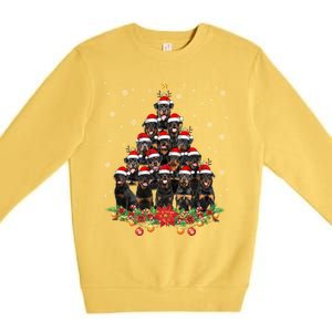 Funny Rottweiler Christmas Tree Great Gift Ornat Decor Xmas Cool Gift Premium Crewneck Sweatshirt