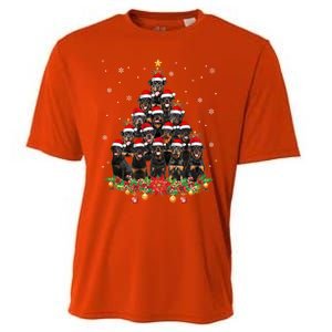 Funny Rottweiler Christmas Tree Great Gift Ornat Decor Xmas Cool Gift Cooling Performance Crew T-Shirt