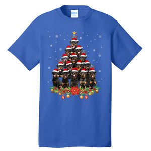 Funny Rottweiler Christmas Tree Great Gift Ornat Decor Xmas Cool Gift Tall T-Shirt