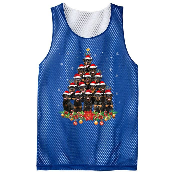 Funny Rottweiler Christmas Tree Great Gift Ornat Decor Xmas Cool Gift Mesh Reversible Basketball Jersey Tank