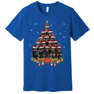 Funny Rottweiler Christmas Tree Great Gift Ornat Decor Xmas Cool Gift Premium T-Shirt