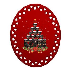 Funny Rottweiler Christmas Tree Great Gift Ornat Decor Xmas Cool Gift Ceramic Oval Ornament