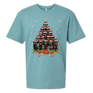 Funny Rottweiler Christmas Tree Great Gift Ornat Decor Xmas Cool Gift Sueded Cloud Jersey T-Shirt