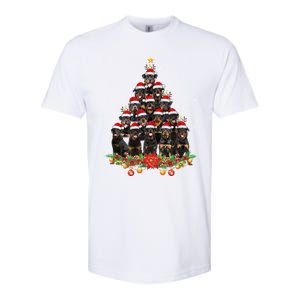 Funny Rottweiler Christmas Tree Great Gift Ornat Decor Xmas Cool Gift Softstyle CVC T-Shirt