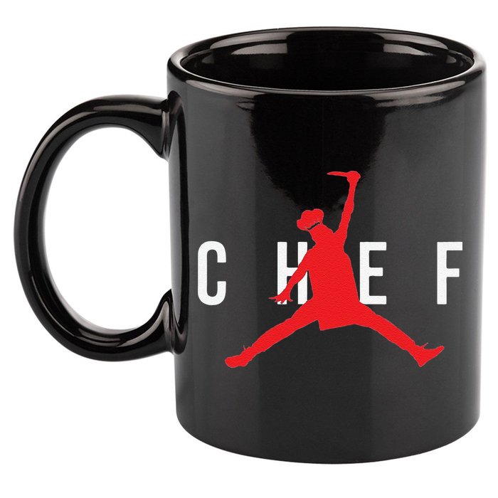 Funny Restaurant Chef Jumping Chef Knife 11oz C Handle Ceramic Mug