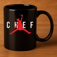 Funny Restaurant Chef Jumping Chef Knife 11oz C Handle Ceramic Mug