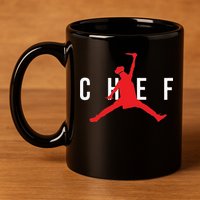 Funny Restaurant Chef Jumping Chef Knife 11oz C Handle Ceramic Mug